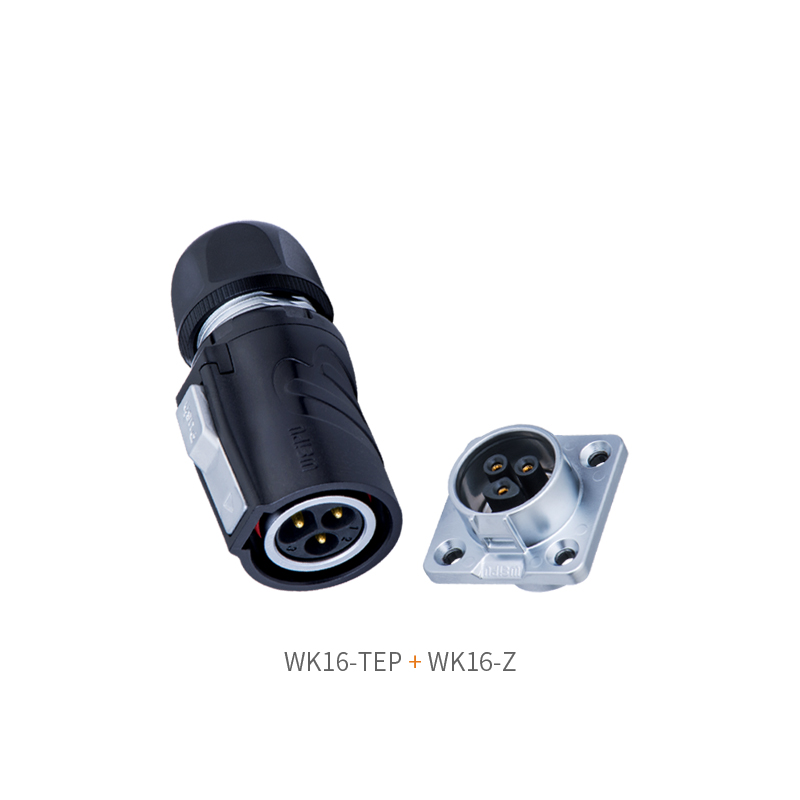 WEIPU WK16-TEP shielded M16 connector matched with square flange socket