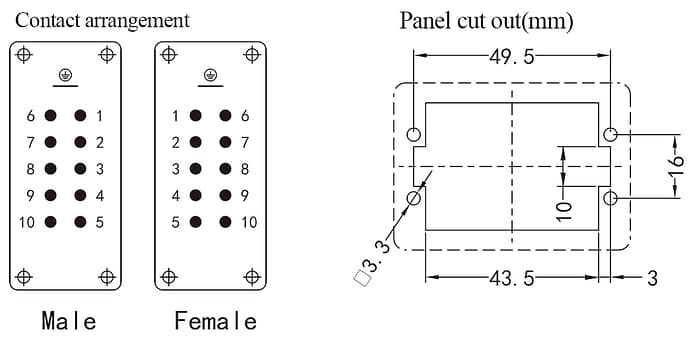 HA-010-MC HA-010-FC Male and Female 16A 250 10+PE Crimp Contact Connector 3 - WEIPU HA-010-MC HA-010-FC Male and Female 16A 250 10+PE Crimp Contact Connector 3 - WEIPU