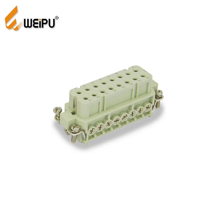 HA-016-MB HA-016-FB Male and Female 16A 250 16+PE Screw Contact Connector 2 - WEIPU