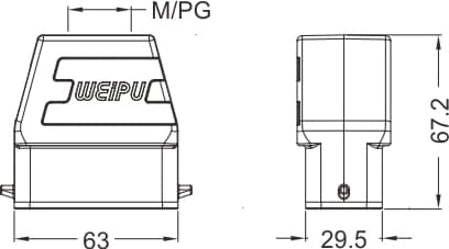 HA10A-PTH-2B standard electrical connection components for Industry 4.0 2 - WEIPU