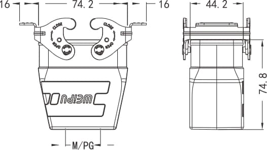 HA10B-MCH-2L/W standard electrical connection components for Industry 4.0 2 - WEIPU
