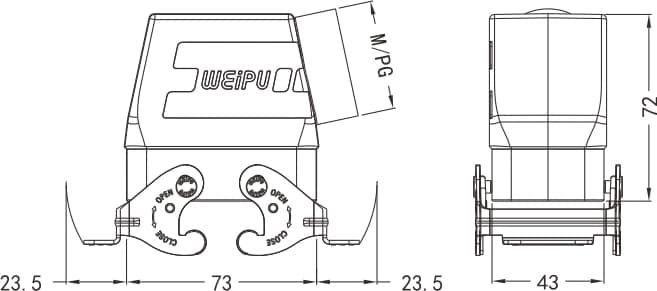 HA10B-PSH-2L/W standard electrical connection components for Industry 4.0 2 - WEIPU