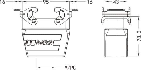 HA16B-MCH-2L/W standard electrical connection components for Industry 4.0 2 - WEIPU