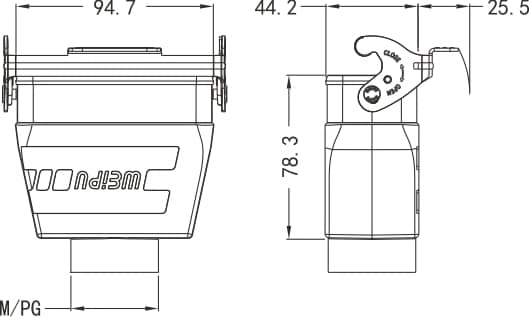 HA16B-MCHV-1L/W standard electrical connection components for Industry 4.0 2 - WEIPU HA16B-MCHV-1L/W standard electrical connection components for Industry 4.0 2 - WEIPU