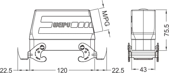 HA24B-PSH-2L/W standard electrical connection components for Industry 4.0 2 - WEIPU