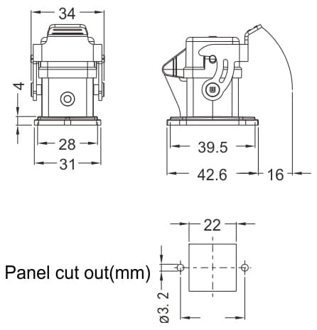 HA3A-ST-1L/W-MCV standard electrical connection components for Industry 4.0 2 - WEIPU HA3A-ST-1L/W-MCV standard electrical connection components for Industry 4.0 2 - WEIPU