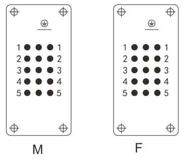 HD-015-MC/FC Crimp termination Connector 16A 500V 15+PE 4 - WEIPU HD-015-MC/FC Crimp termination Connector 16A 500V 15+PE 4 - WEIPU