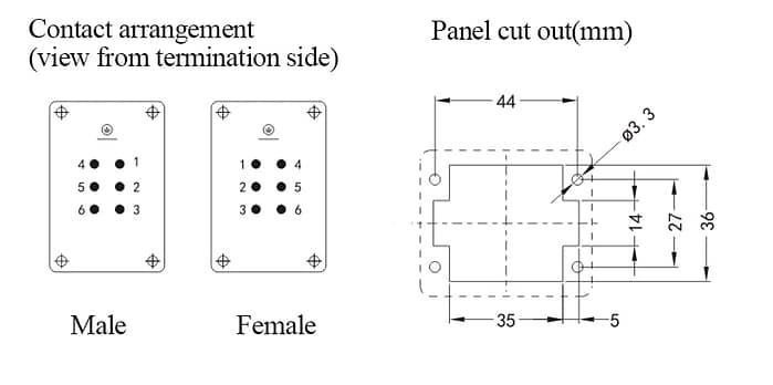HE-006-MC HA-006-FC Male and Female 16A 500V 6+PE Crimp terminal Connector 2 - WEIPU HE-006-MC HA-006-FC Male and Female 16A 500V 6+PE Crimp terminal Connector 2 - WEIPU
