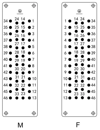 HEE-046-MC/FC Crimp termination Connector 16A 500V 46+PE 4 - WEIPU