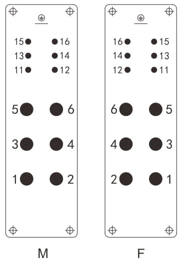 HK-006/-M/F Crimp termination Connector 100A 690V 6+PE +6 Signal pin 16A 400V 4 - WEIPU