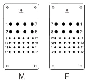 HK-008/24-M/F Crimp termination Connector 16A 230V 8+PE +24 Signal pin 10A 160V 4 - WEIPU
