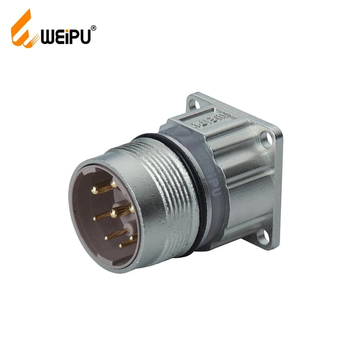 M23DJ-Z Male contact angled square flange receptacle IP67 1 - WEIPU