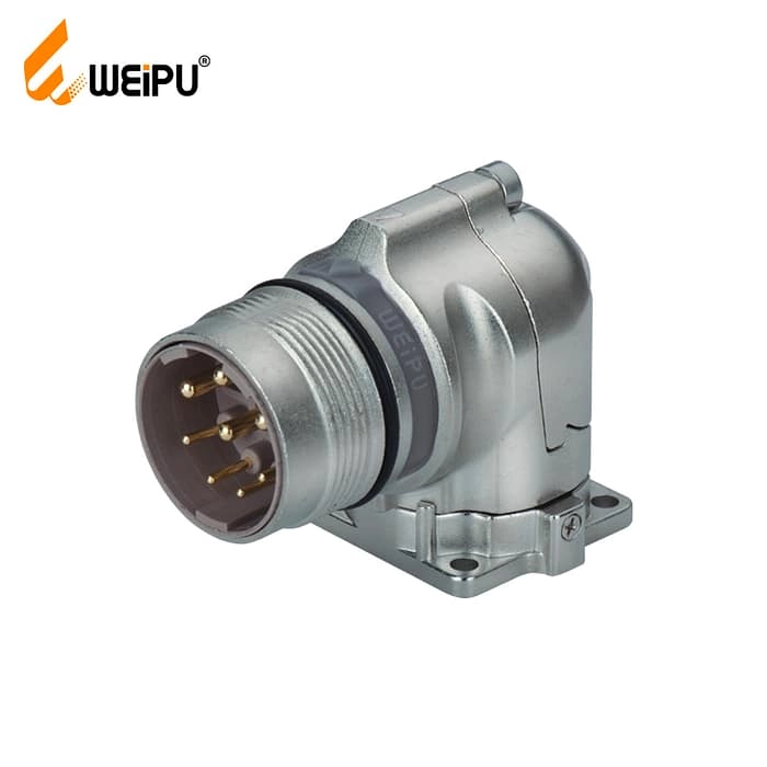 M23DJ-ZL Male contact angled square flange receptacle IP67 1 - WEIPU
