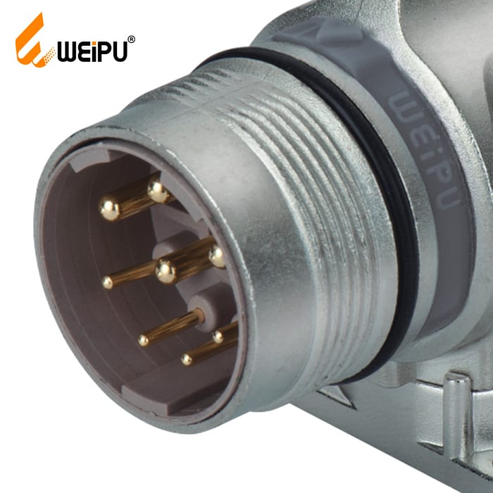 M23DJ-ZL Male contact angled square flange receptacle IP67 2