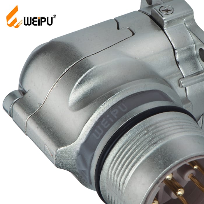 M23DJ-ZL Male contact angled square flange receptacle IP67 3