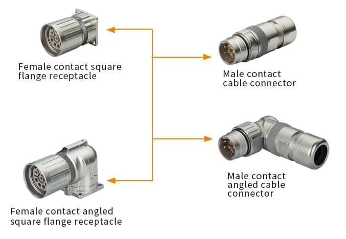 M23DJ_TK Male contact Cable connector 3 - WEIPU