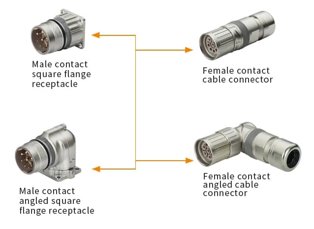 M23DJ_TK Male contact Cable connector 4 - WEIPU