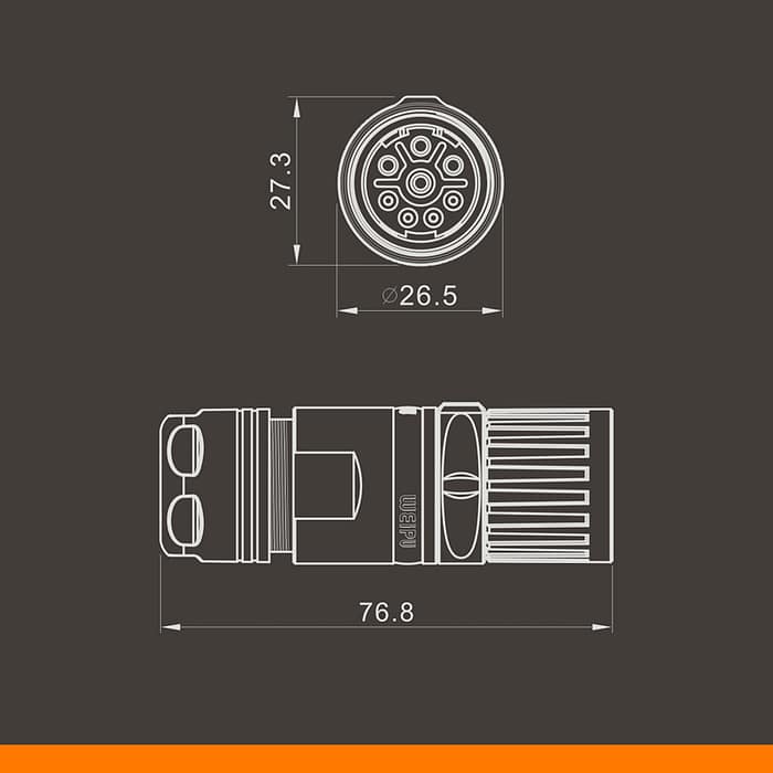 M23DK-TK Female contact cable connector IP67 4