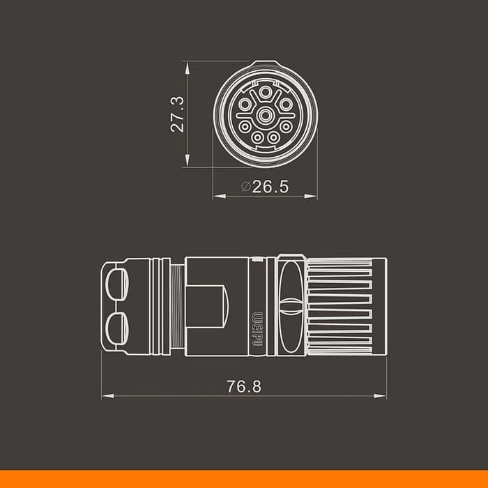 M23DK-TK Female contact cable connector IP67 4 - WEIPU