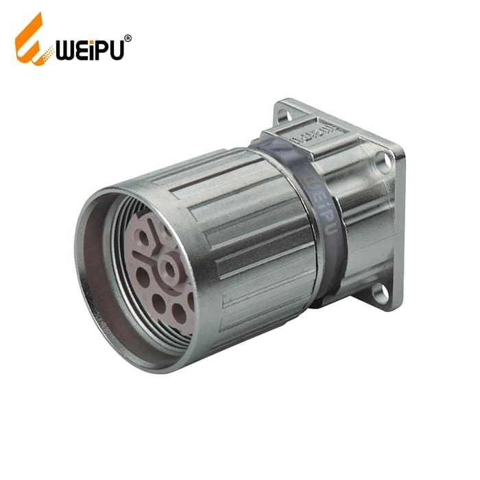 M23DK-Z Female contact square flange receptacle IP67 1 - WEIPU