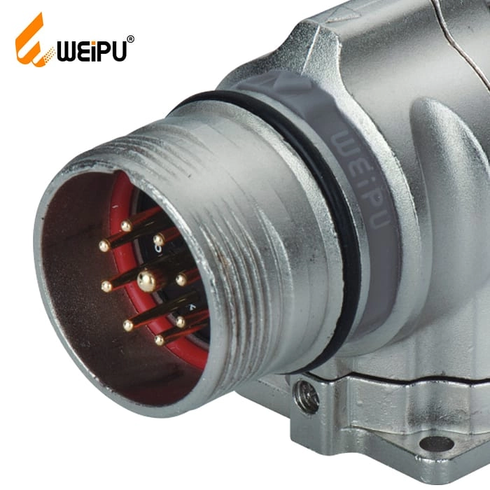 M23SJ_ZL Male contact angled square flange receptacle IP67 2 - WEIPU