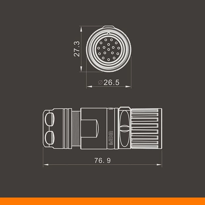 M23SK_TK Female contact cable connector IP67 4 - WEIPU