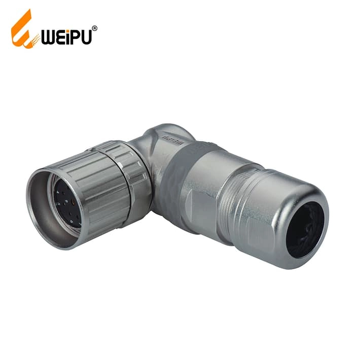 M23SK_TL Female contact angled cable connector IP67 1 - WEIPU