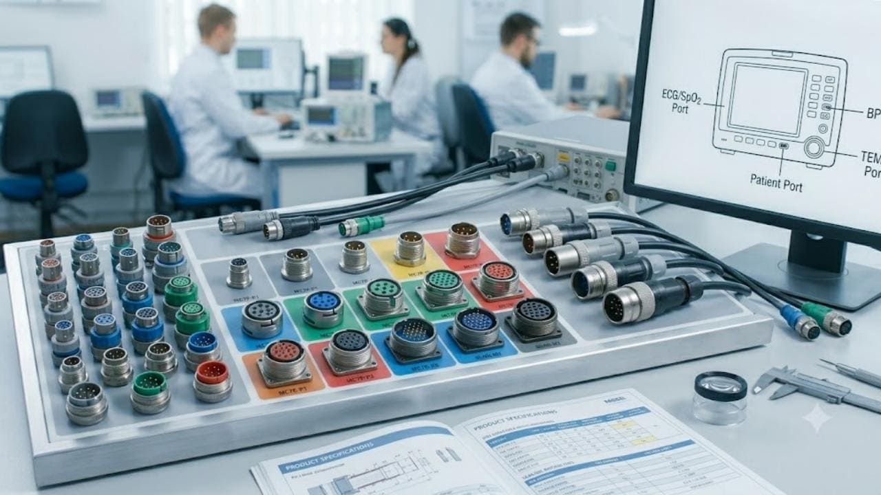 WEIPU medical circular connectors used in patient monitoring and surgical devices
