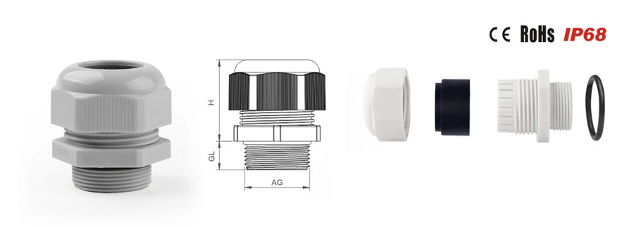 Metric Nylon Cable Gland Product Exploded View - WEIPU
