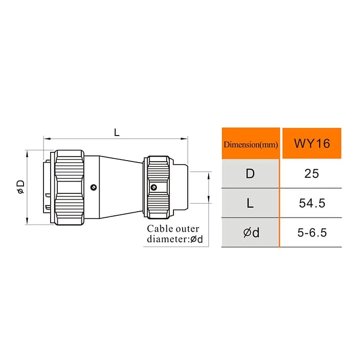 Plug with metal clamping-nut TE IP67 4 - WEIPU Plug with metal clamping-nut TE IP67 4 - WEIPU