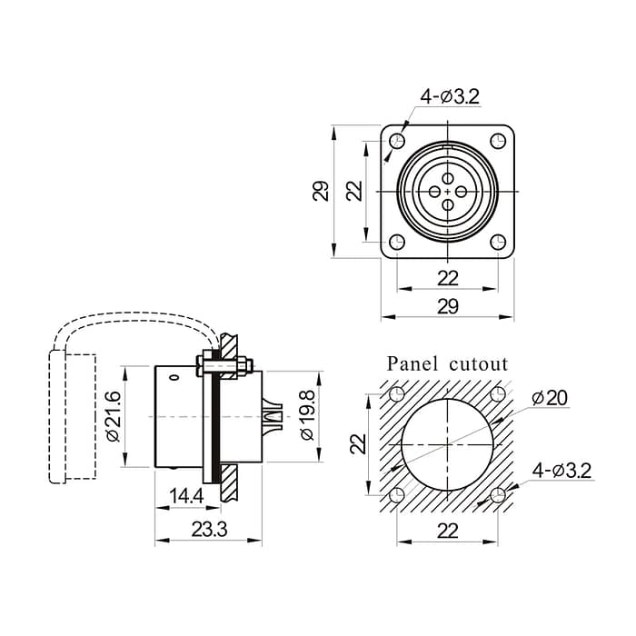 SA2013/P SA2013/S Square flange IP67 4 - WEIPU