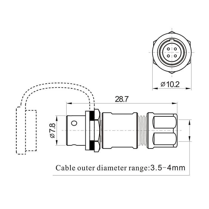 SA611/P SA611/S In-line cable connector IP67 4