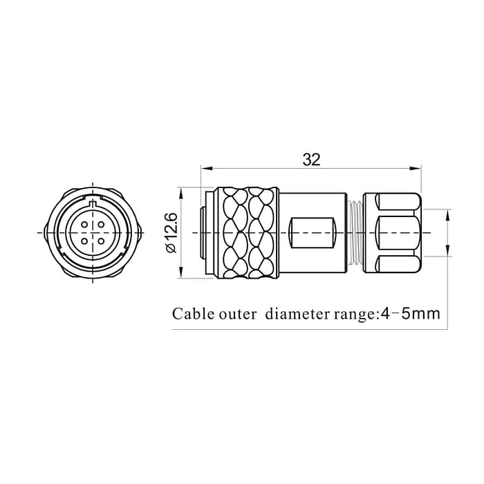 SA810/P SA810/S Cable connector IP67 4 - WEIPU SA810/P SA810/S Cable connector IP67 4 - WEIPU