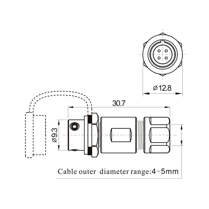 SA811/P SA811/S In-line cable connector IP67 4 - WEIPU SA811/P SA811/S In-line cable connector IP67 4 - WEIPU