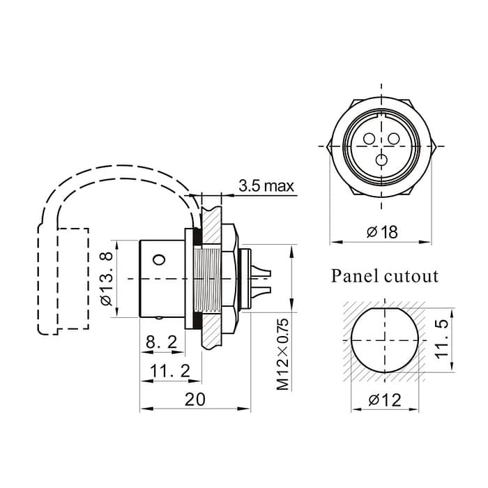 SF1212/P SF1212/S Rear-nut mount IP67 4 - WEIPU SF1212/P SF1212/S Rear-nut mount IP67 4 - WEIPU
