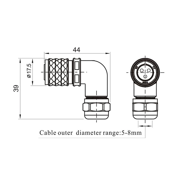 SF1214/P SF1214/S Angled cable connector IP67 4 - WEIPU