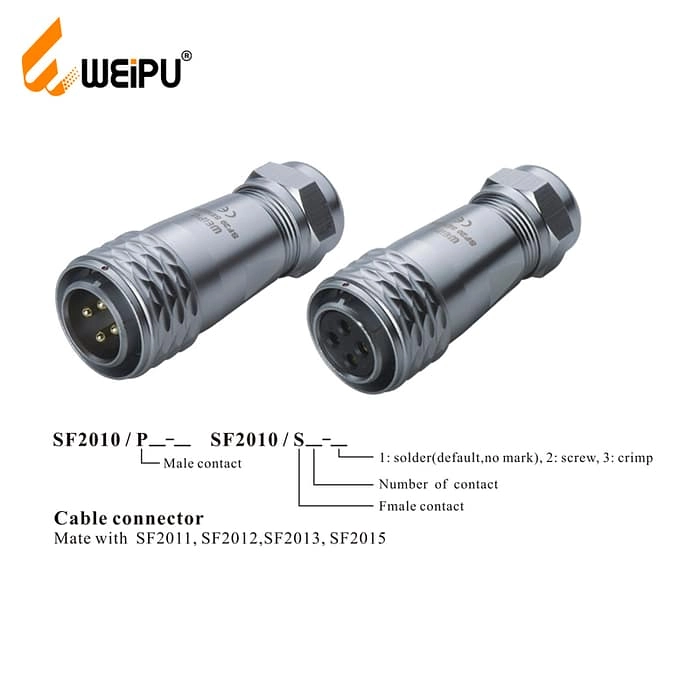 SF2010/P SF2010/S Cable connector IP67 4 - WEIPU SF2010/P SF2010/S Cable connector IP67 4 - WEIPU