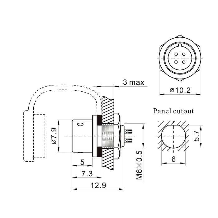 SF612B/P SF612B/S Rear-nut mount IP67 4 - WEIPU
