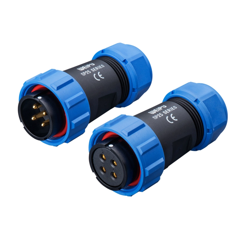 Weipu SP2510 IP68 waterproof connector pair display product shot - WEIPU