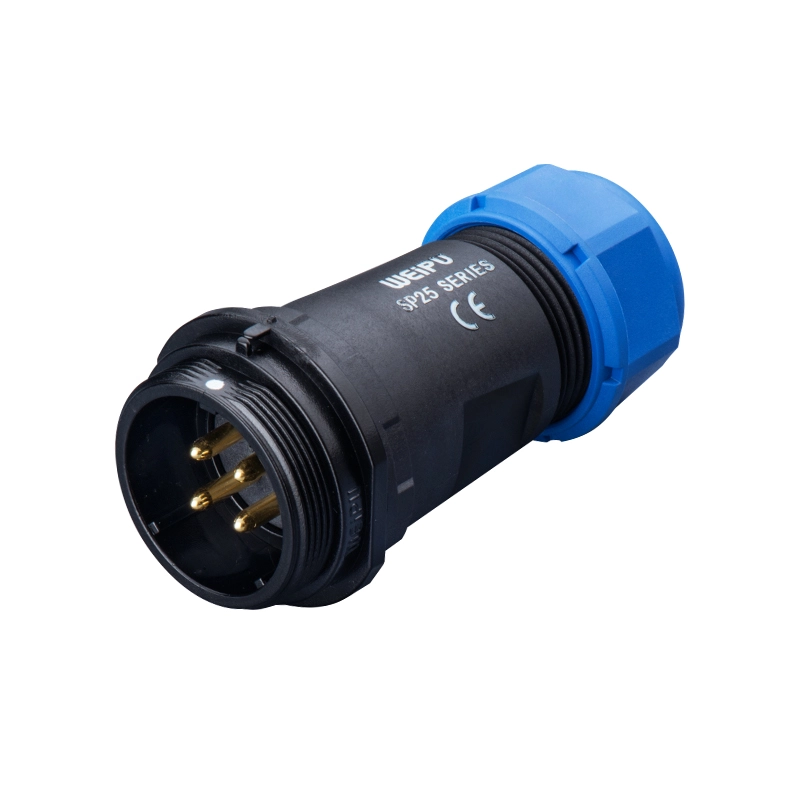 Weipu SP2511 IP rated waterproof circular cable connector close-up view - WEIPU