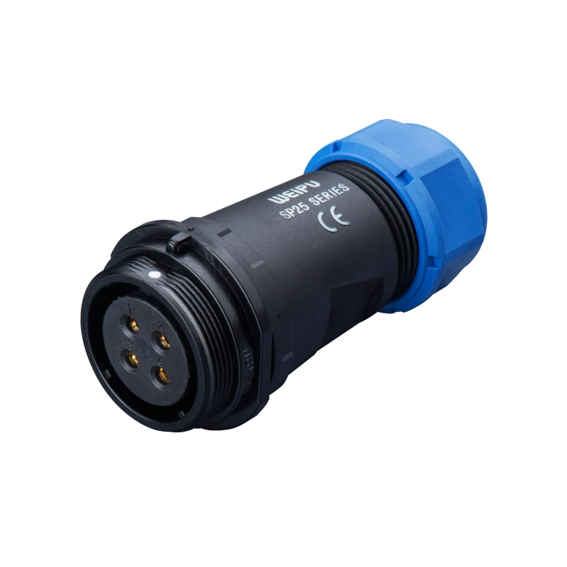 Weipu SP2511 plastic housing female pin industrial waterproof circular cable connector product shot - WEIPU