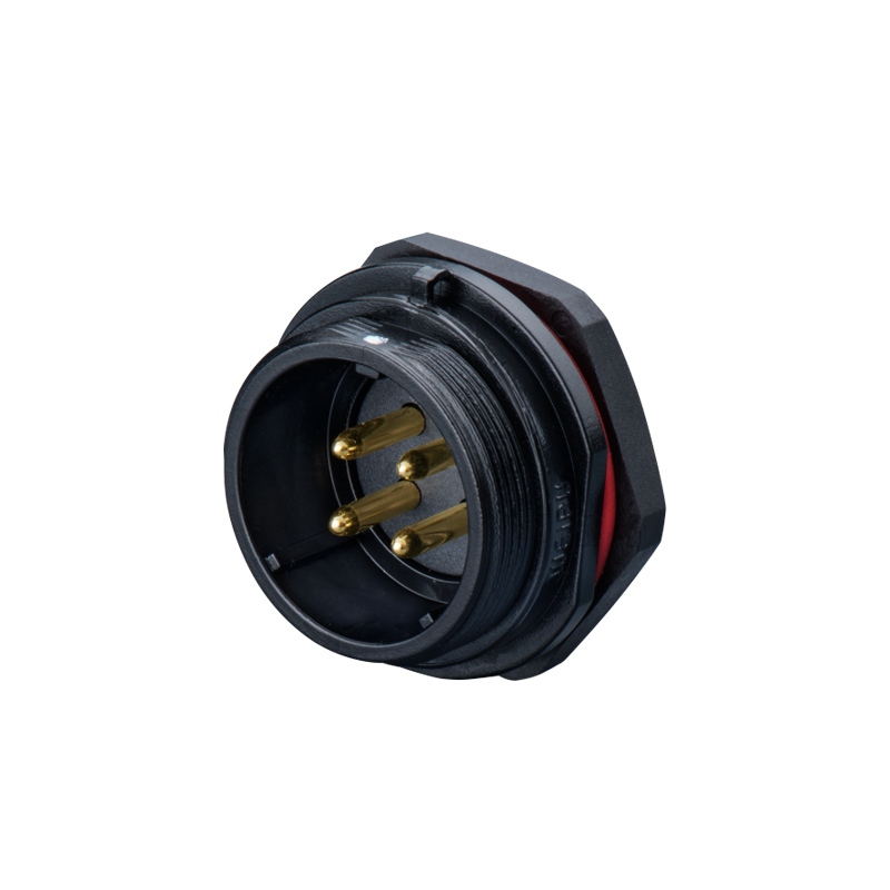 Weipu SP2512 IP waterproof panel mount circular male connector close view