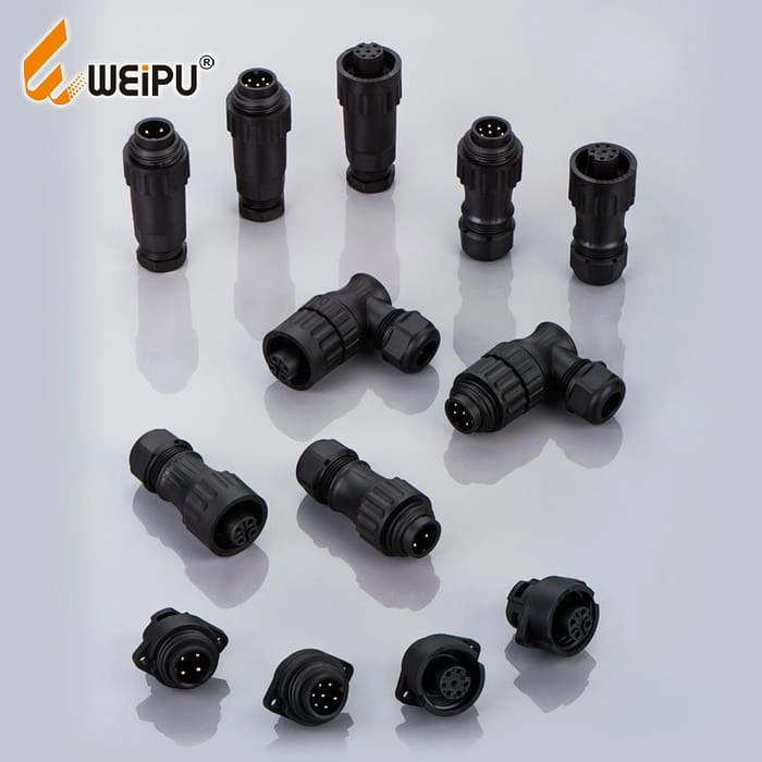 WA22K4TL2 3+PE female cable connector with angle back shell IP67 2 - WEIPU