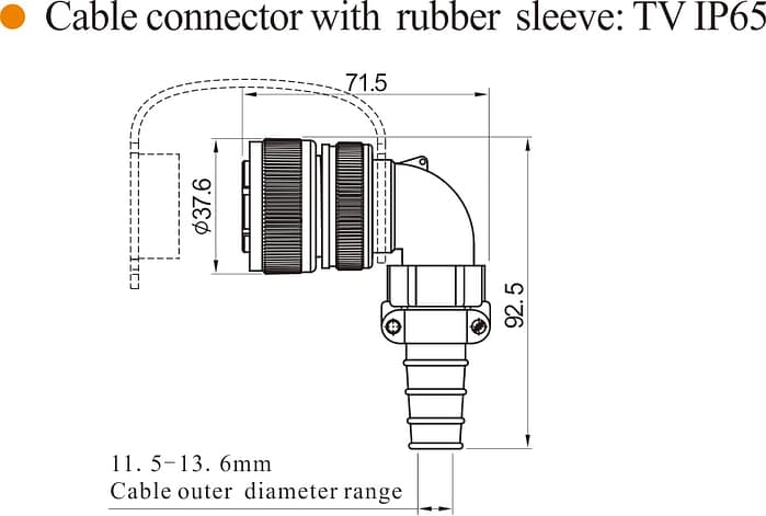 WD28-TV Cable connector with rubber sleeve IP65 3 - WEIPU WD28-TV Cable connector with rubber sleeve IP65 3 - WEIPU