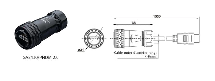 WEIPU HDMI2.0 Plug SA2410/PHDMI2.0 2 - WEIPU