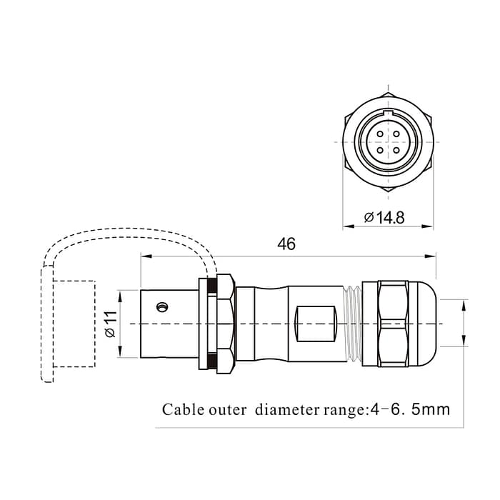 WEIPU SA1011P/S In-line Cable Connector 4
