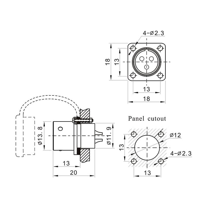 WEIPU SA1213P/S Power Cable Connector IP67 4 - WEIPU