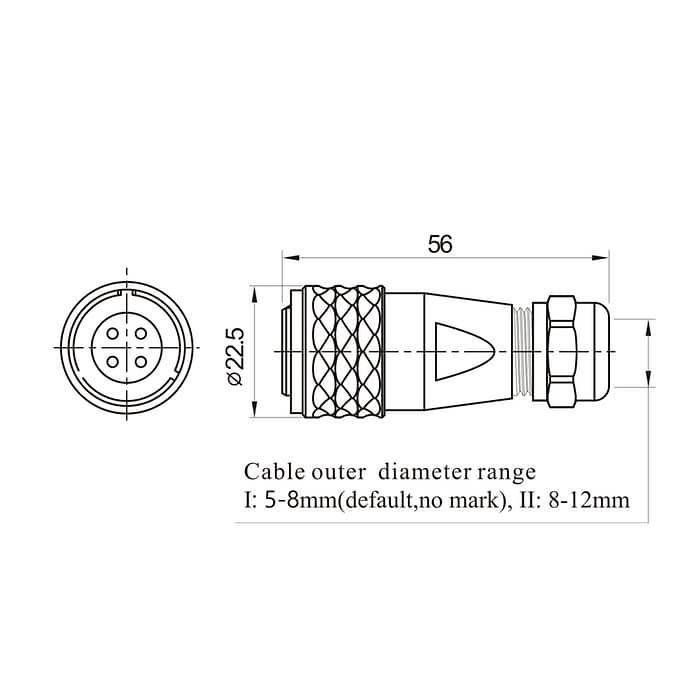 WEIPU SA1610P/S Cable connector IP67 4