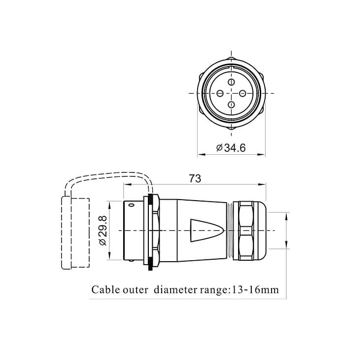 WEIPU SA2811P/S Male and Female Electrical Connector 4 - WEIPU WEIPU SA2811P/S Male and Female Electrical Connector 4 - WEIPU