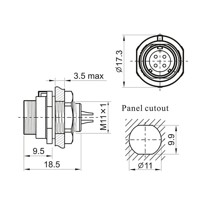 WEIPU SP1112P/S IP68 Cable Conncetor 4